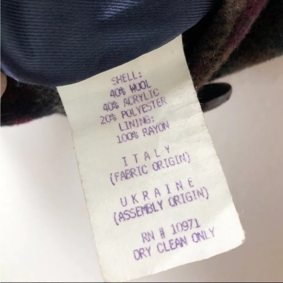 VINTAGE Italian Wool Southwest Print Single Breasted Structured Blazer - Picture 10 of 13